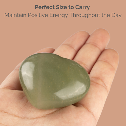 Green Aventurine Heart Palm Stone Crystal - Natural Healing Stone for Anxiety Relief & Meditation - Polished Green Aventurine Worry Stone - Spiritual Gift