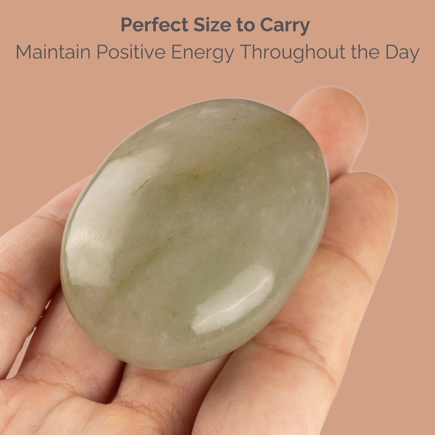 Green Aventurine Palm Stone Crystal - Natural Healing Stone for Anxiety Relief & Meditation - Polished Green Aventurine Worry Stone - Spiritual Gift