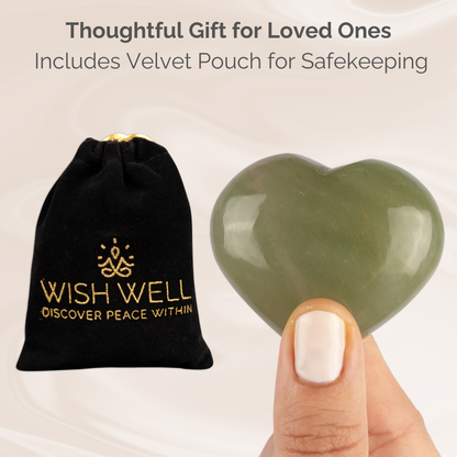 Green Aventurine Heart Palm Stone Crystal - Natural Healing Stone for Anxiety Relief & Meditation - Polished Green Aventurine Worry Stone - Spiritual Gift