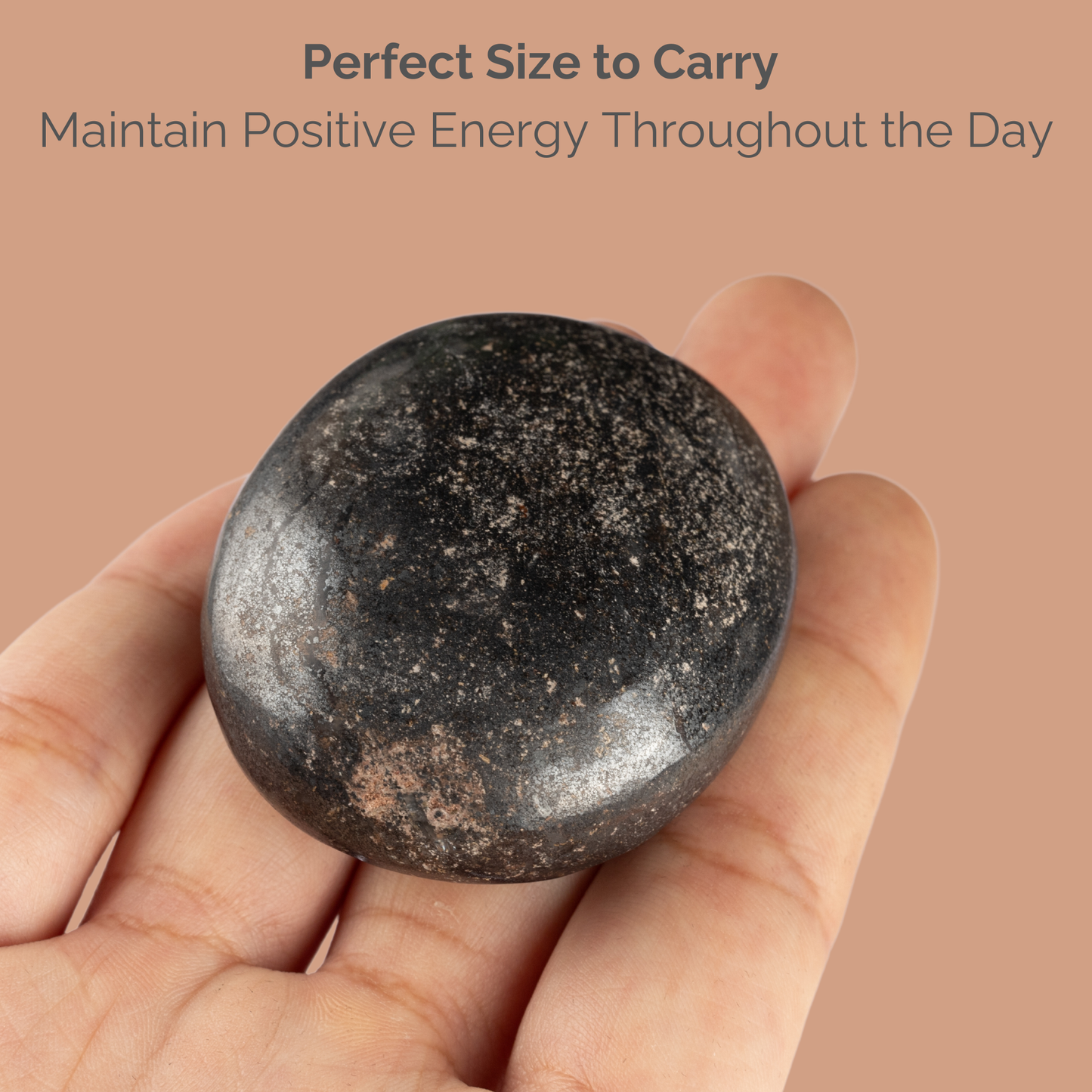 Hematite Palm Stone Crystal - Natural Healing Stone for Anxiety Relief & Meditation - Polished Hematite Worry Stone - Spiritual Gift