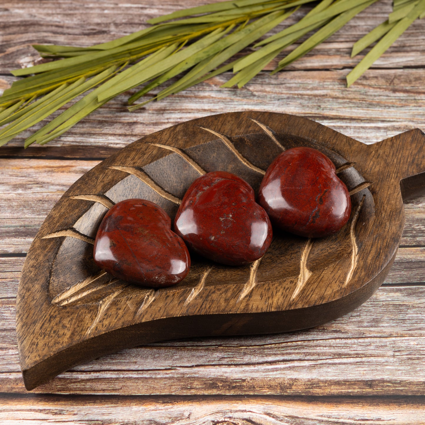 Red Jasper Heart Palm Stone Crystal - Natural Healing Stone for Anxiety Relief & Meditation - Polished Red Jasper Worry Stone - Spiritual Gift