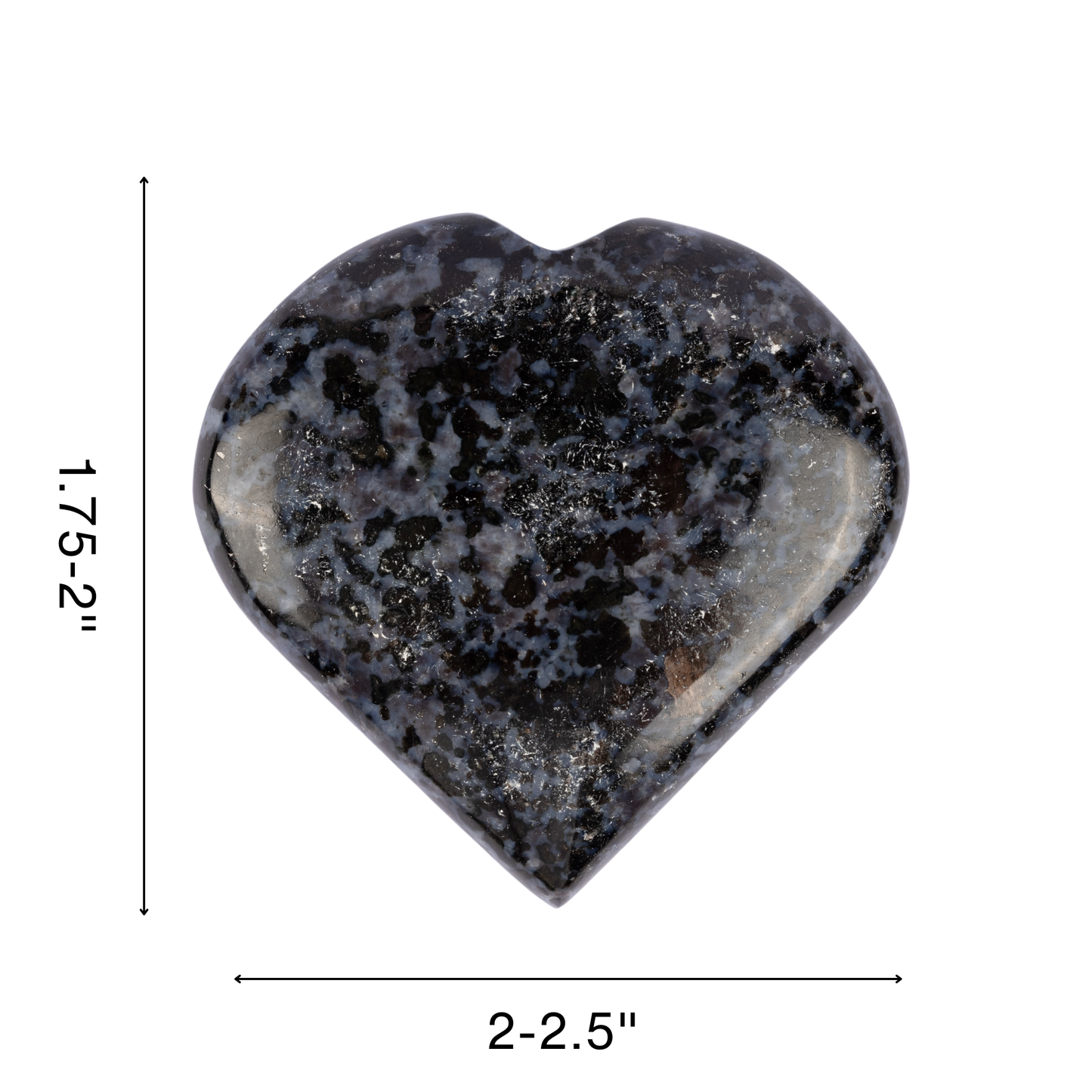 Indigo Gabbro Heart Palm Stone Crystal - Natural Healing Stone for Anxiety Relief & Meditation - Polished Indigo Gabbro Worry Stone - Spiritual Gift