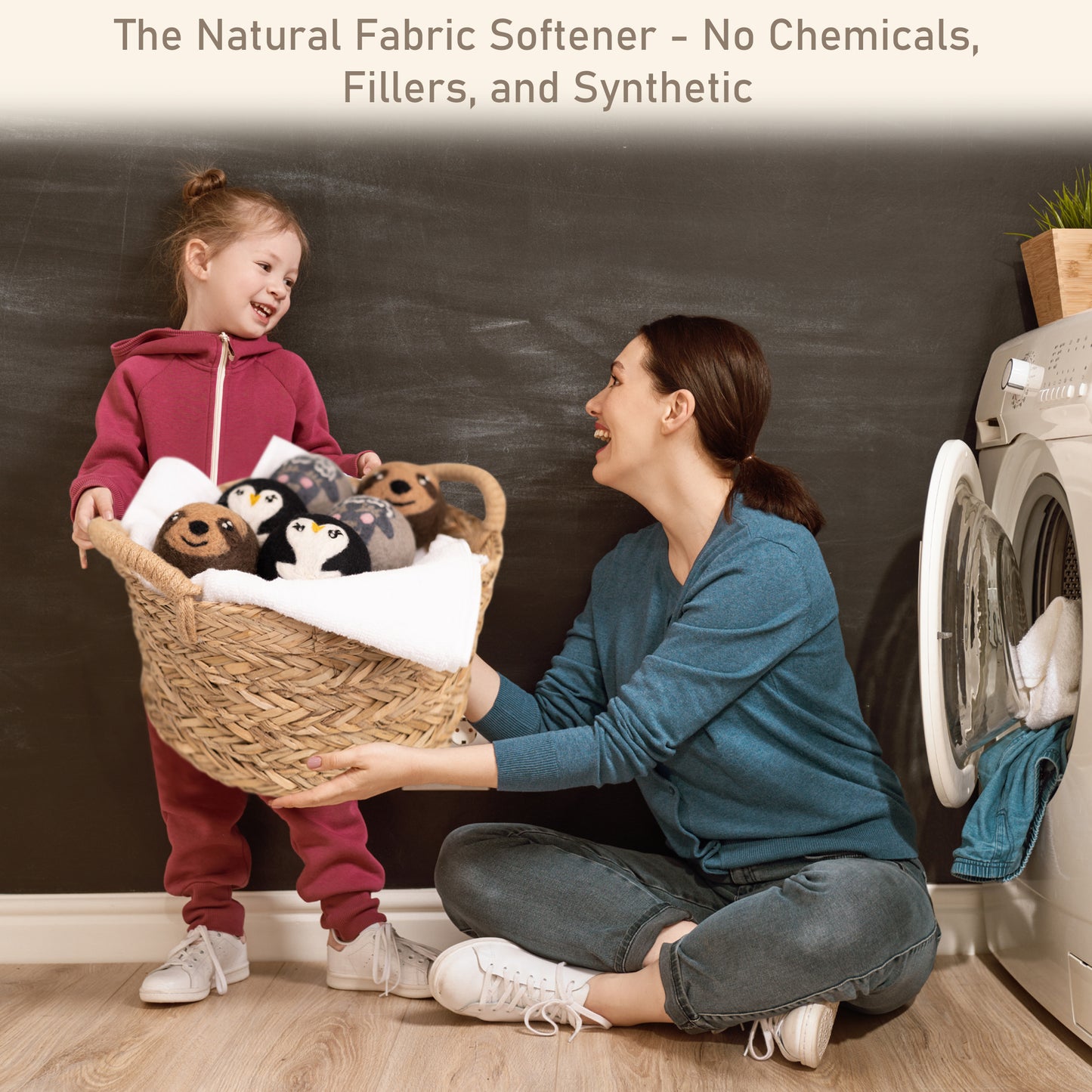 Wool Dryer Balls – Sheep Design Dryer Balls Laundry Reusable – Natural Fabric Softener – 100% Pure New Zealand Wool – Handcrafted in Nepal – 6 Pack Laundry Balls for Dryer