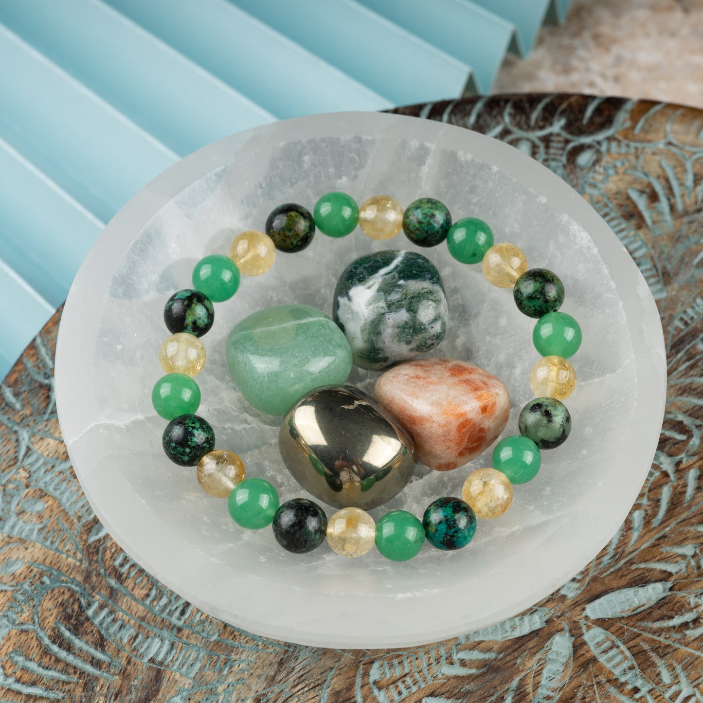 Prosperity Manifestation Crystal Bracelet and Tumbled Crystals, Healing Crystal,  Energy Crystals, Good Luck, Intention Bracelet Crystal Kit