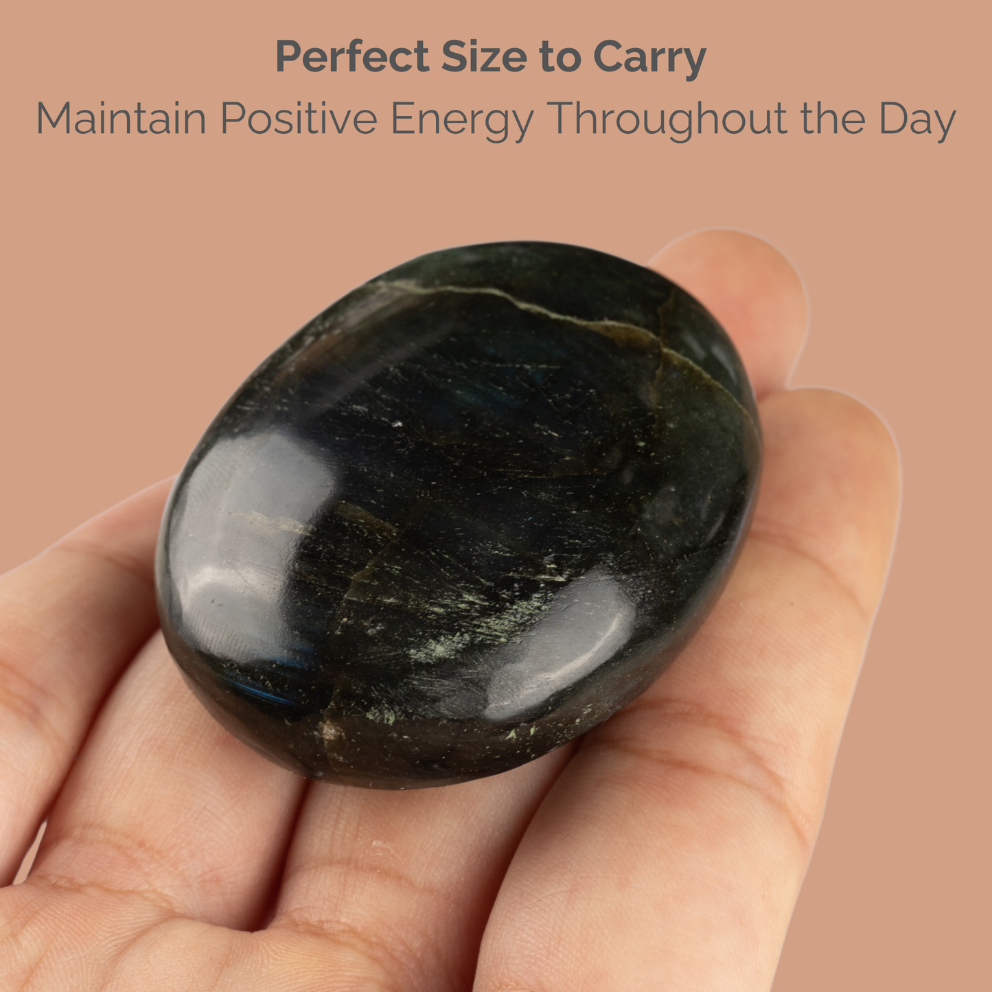 Labradorite Palm Stone Crystal - Natural Healing Stone for Anxiety Relief & Meditation - Polished Labradorite Worry Stone - Spiritual Gift