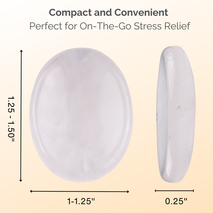 Clear Quartz Worry Stone for Anxiety Relief, Healing Crystals & Natural Energy Healing Thumb Stone, Perfect Meditation & Spiritual Gift