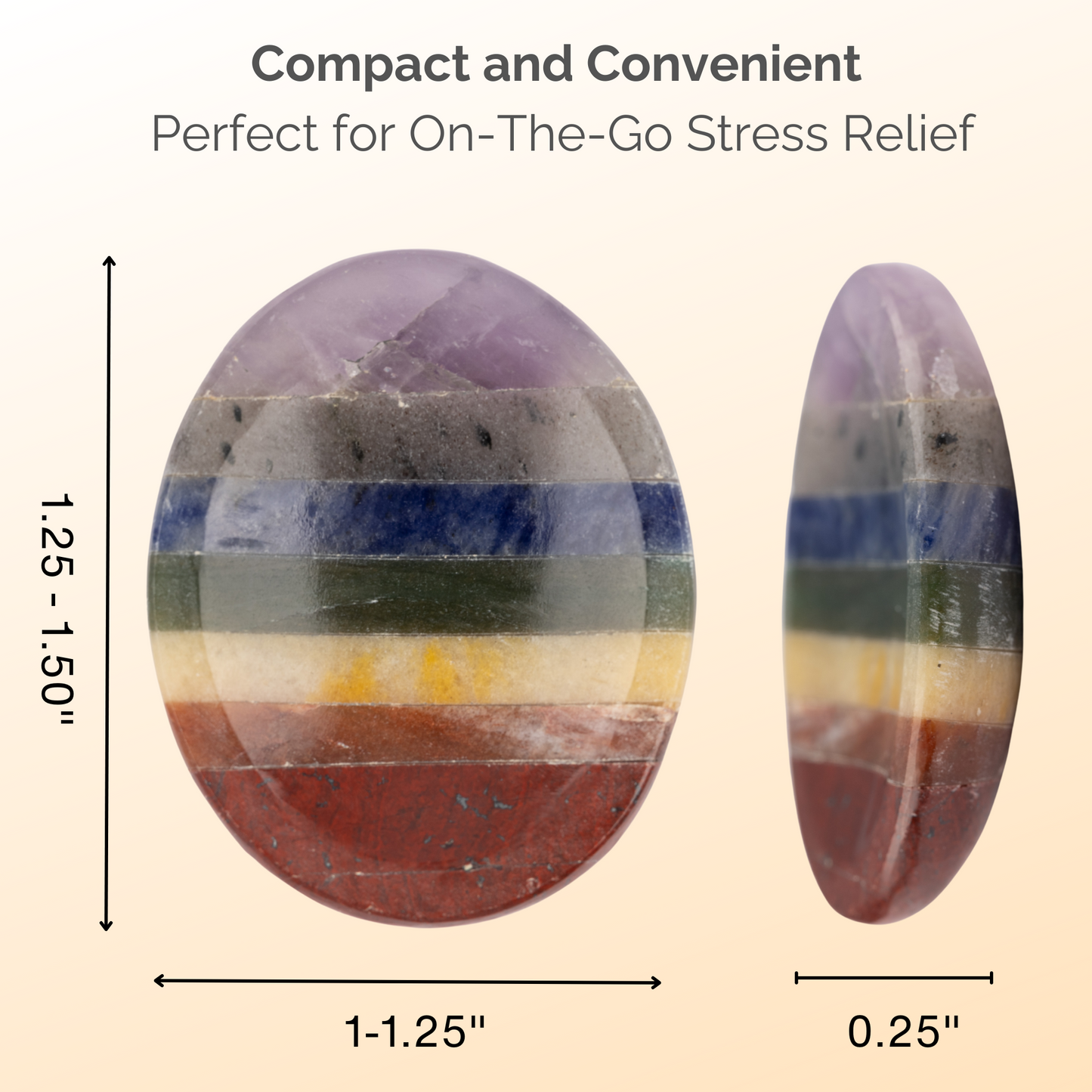 7 Chakra Worry Stone for Anxiety Relief, Healing Crystals & Natural Energy Healing Thumb Stone, Perfect Meditation & Spiritual Gift