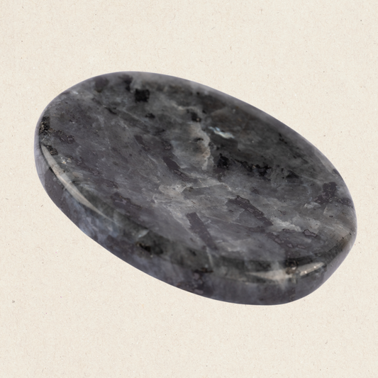 Larvikite Worry Stone for Anxiety Relief, Healing Crystals & Natural Energy Healing Thumb Stone, Perfect Meditation & Spiritual Gift