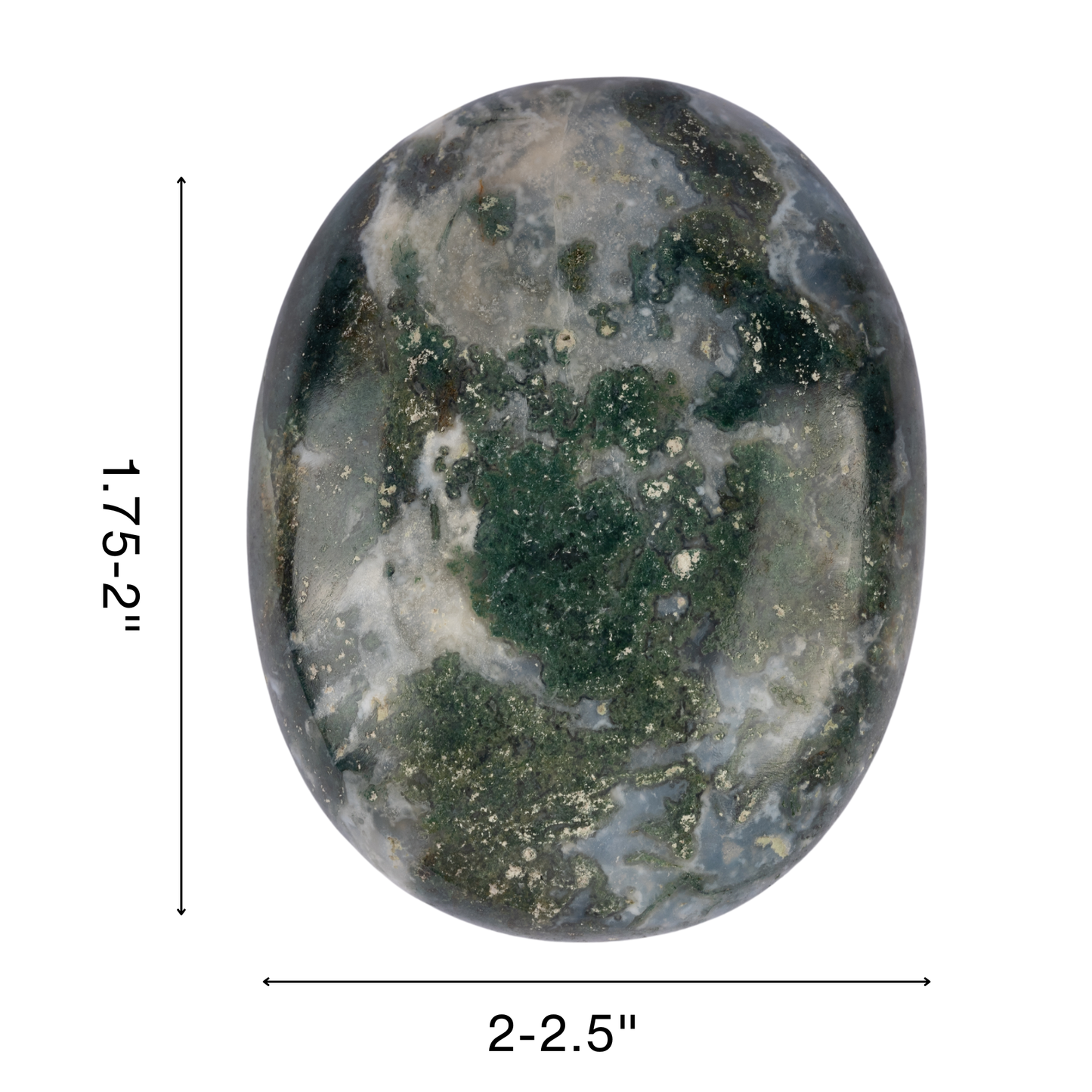 Moss Agate Palm Stone Crystal - Natural Healing Stone for Anxiety Relief & Meditation - Polished Moss Agate Worry Stone - Spiritual Gift