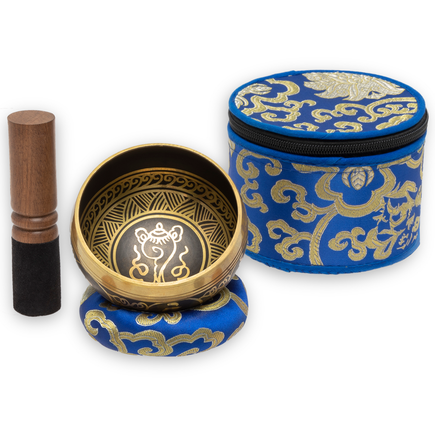 Tibetan Singing Bowl Set ~ 4" Sound Bowl with Fabric Case, Cushion, and Mallet ~ Handcrafted in Nepal ~ Perfect For Meditation, Yoga, Spiritual Healing, & Mindfulness