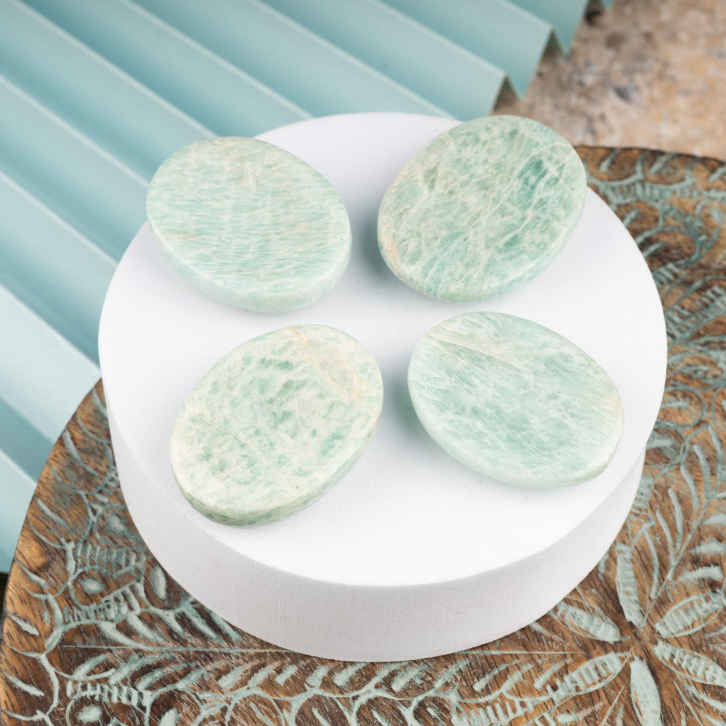 Amazonite Worry Stone for Anxiety Relief, Healing Crystals & Natural Energy Healing Thumb Stone, Perfect Meditation & Spiritual Gift