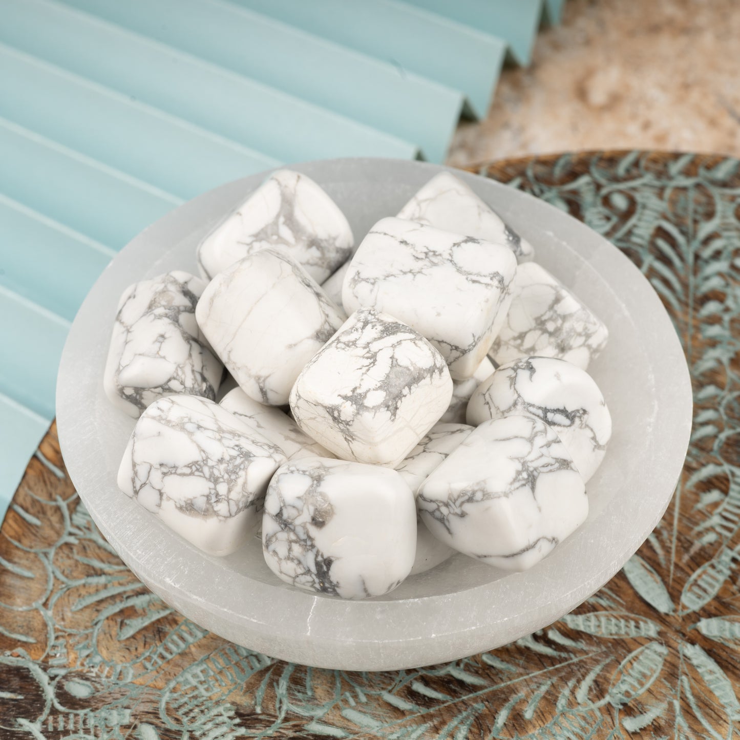 Howlite Crystal Tumble Stone - Authentic Polished Stone for Meditation, Spiritual Gifts, Chakra Healing, Reiki, & Energy Work