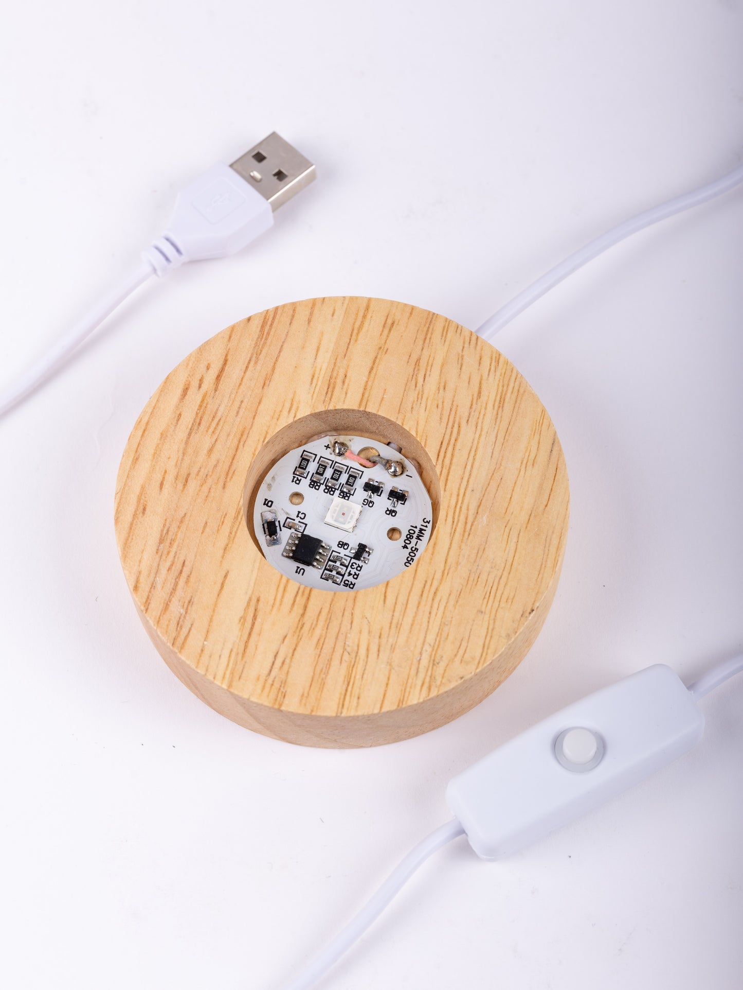 7 Color LED Wooden Base