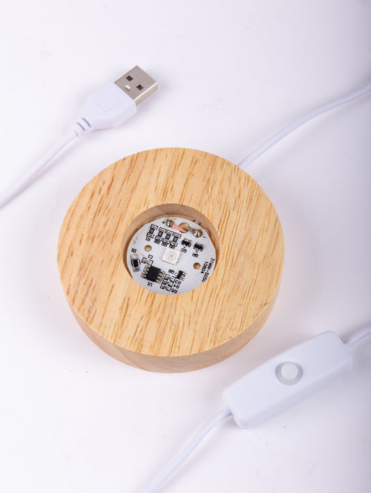 7 Color LED Wooden Base