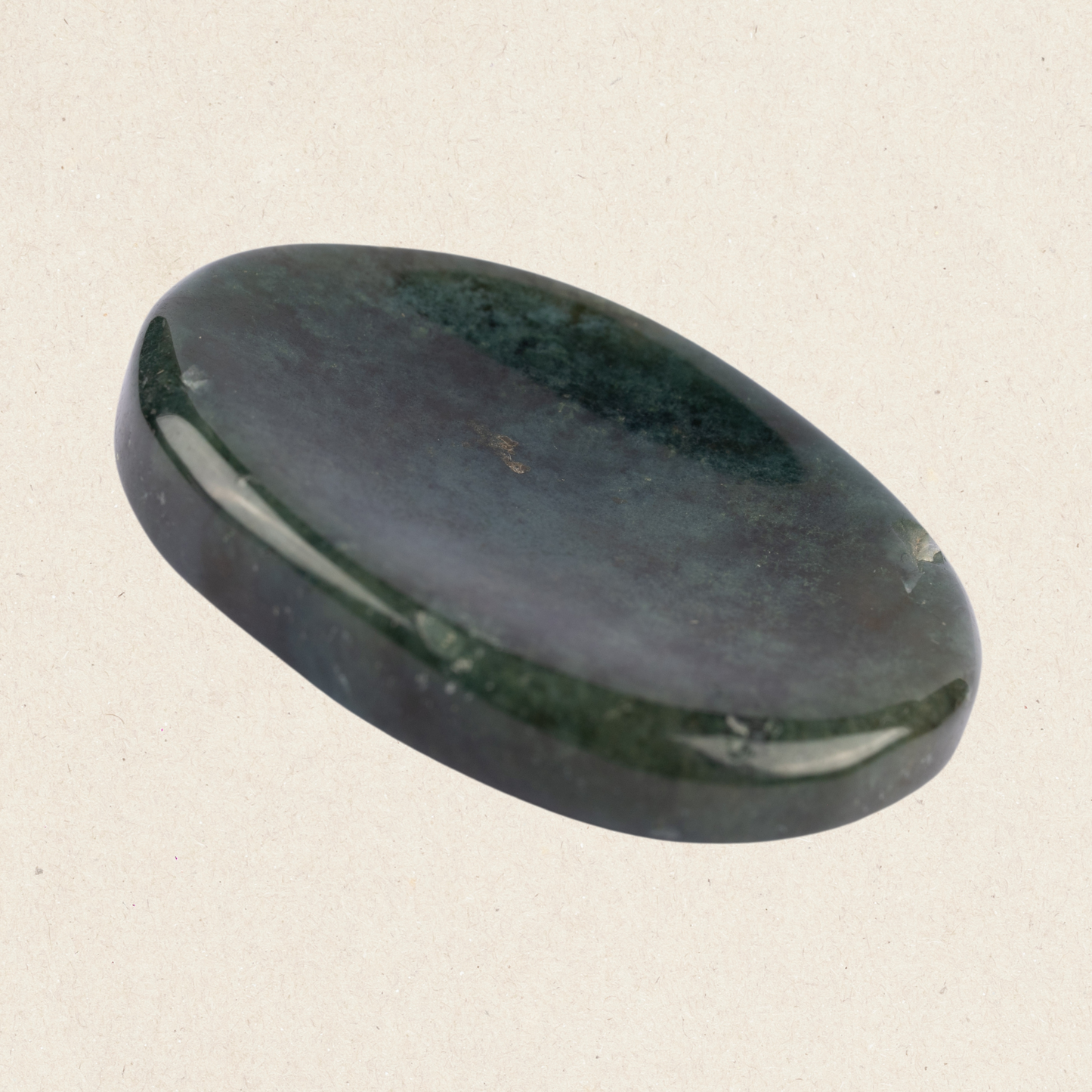 Moss Agate Worry Stone for Anxiety Relief, Healing Crystals & Natural Energy Healing Thumb Stone, Perfect Meditation & Spiritual Gift