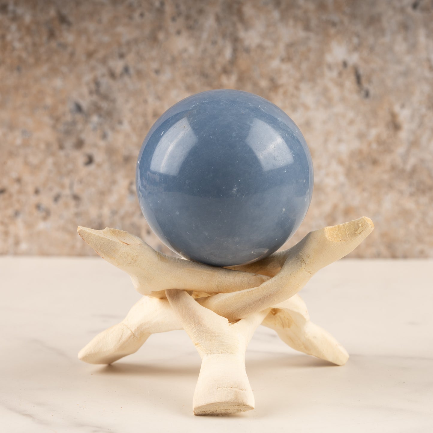 Wooden Tripod Stand 4”, 6”, or 8”- Hand-Carved Room Decor Holder ~ Ideal for Abalone Shell, Decorative Bowl, Crystal Ball, Sphere, Geode ~ Wood Display Stand & Perfect Crystal Holder