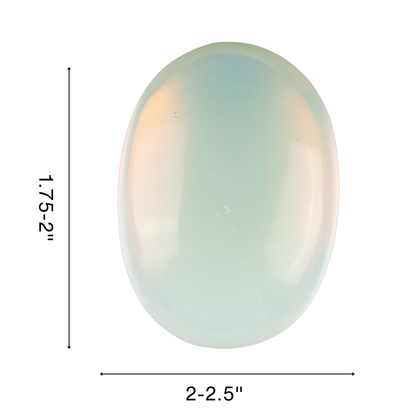 Opalite Palm Stone Crystal - Natural Healing Stone for Anxiety Relief & Meditation - Polished Opalite Worry Stone - Spiritual Gift