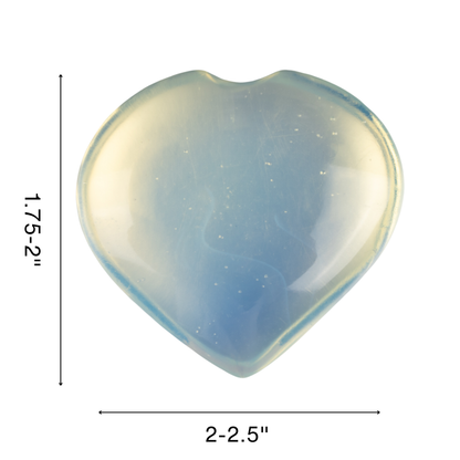 Opalite Heart Palm Stone Crystal - Natural Healing Stone for Anxiety Relief & Meditation - Polished Opalite Worry Stone - Spiritual Gift