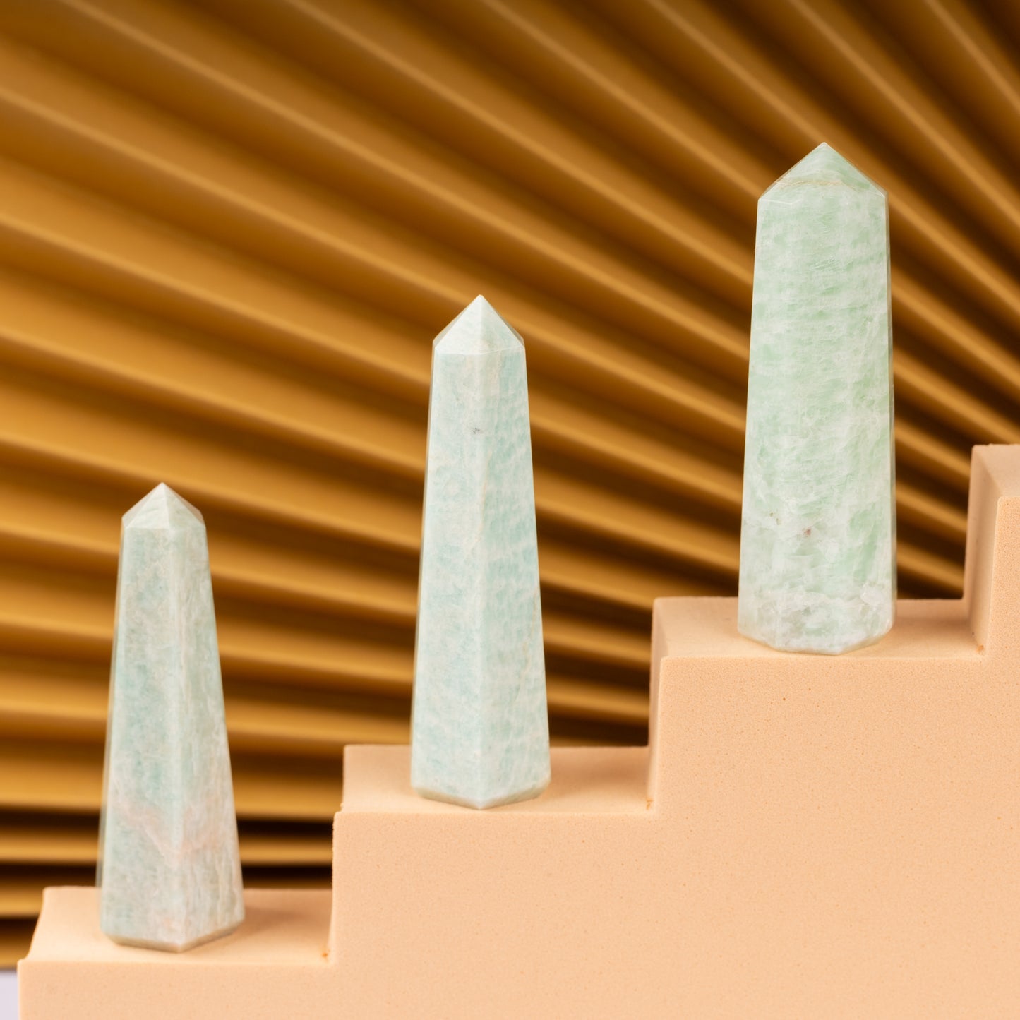 Natural Amazonite Obelisk Point Crystal Tower 2.5-3", Healing Crystals and Stones, Meditation Accessories, Reiki, Spiritual Gifts & Decor