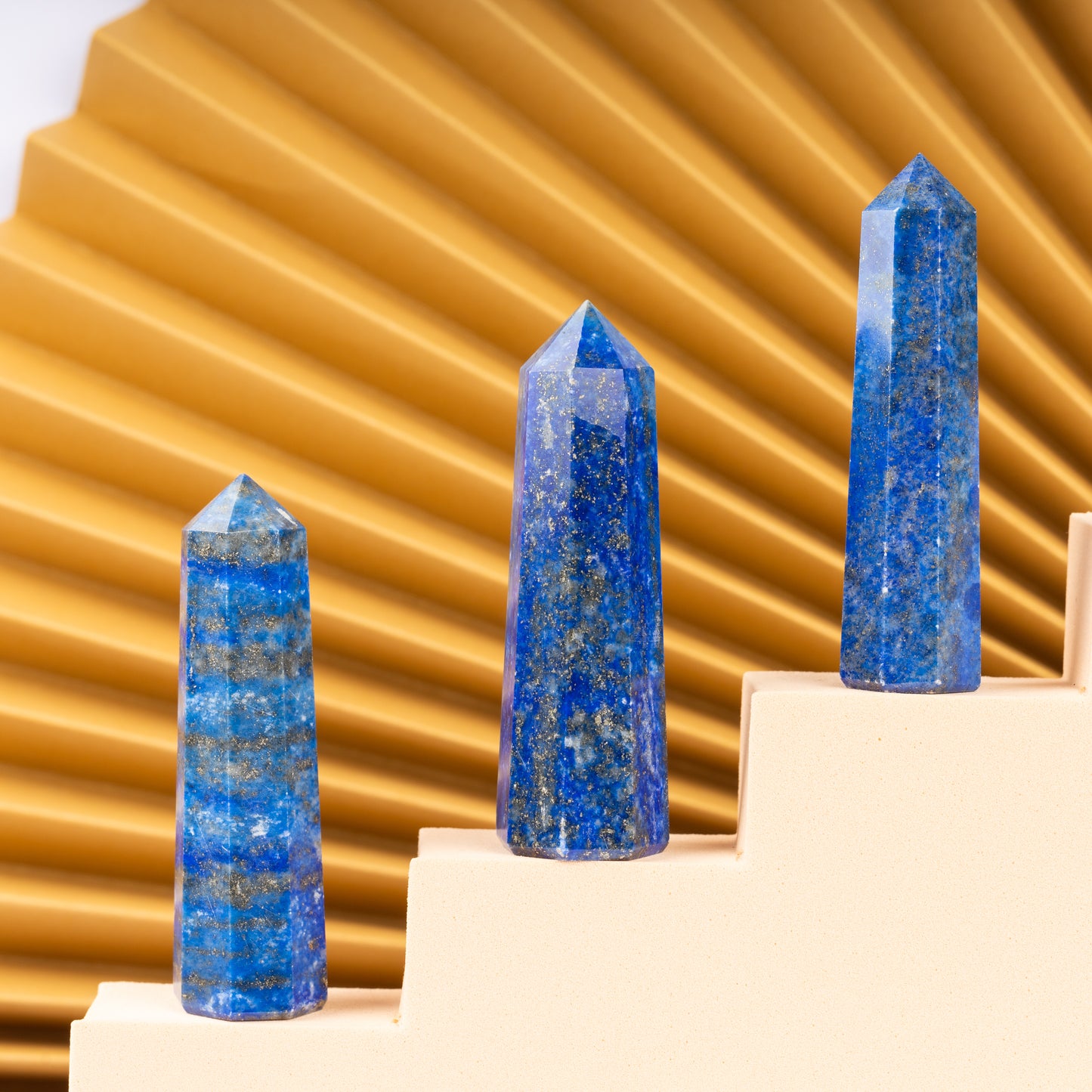 Natural Lapis Lazuli Obelisk Point Crystal Tower 2.5-3", Healing Crystals and Stones, Meditation Accessories, Reiki, Spiritual Gifts & Decor