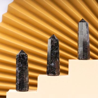 Natural Indigo Gabbro Obelisk Point Crystal Tower 2.5-3", Healing Crystals and Stones, Meditation Accessories, Reiki, Spiritual Gifts & Decor