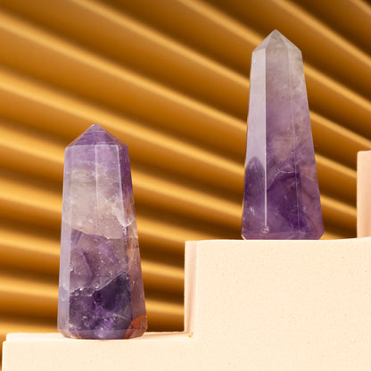 Natural Amethyst Obelisk Point Crystal Tower 2.5-3", Healing Crystals and Stones, Meditation Accessories, Reiki, Spiritual Gifts & Decor