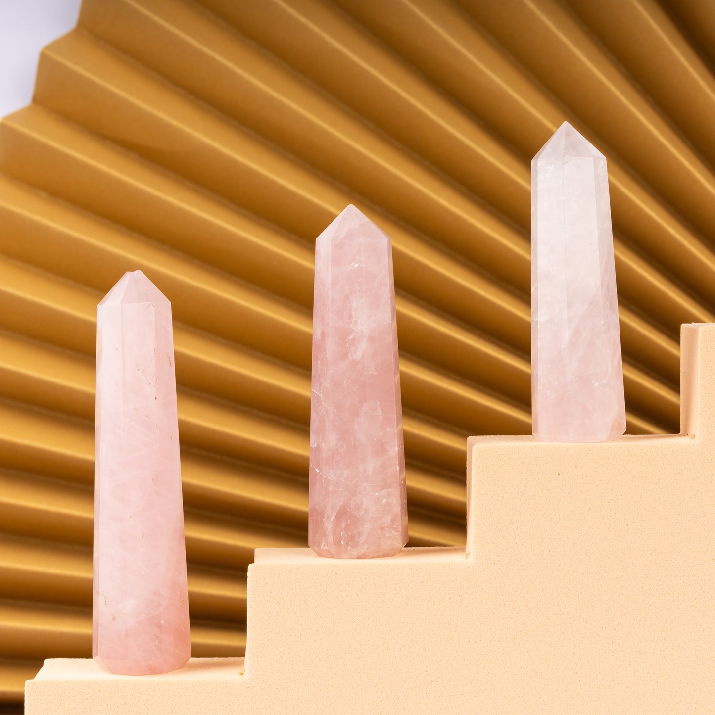 Natural Rose Quartz Obelisk Point Crystal Tower 2.5-3", Healing Crystals and Stones, Meditation Accessories, Reiki, Spiritual Gifts & Decor