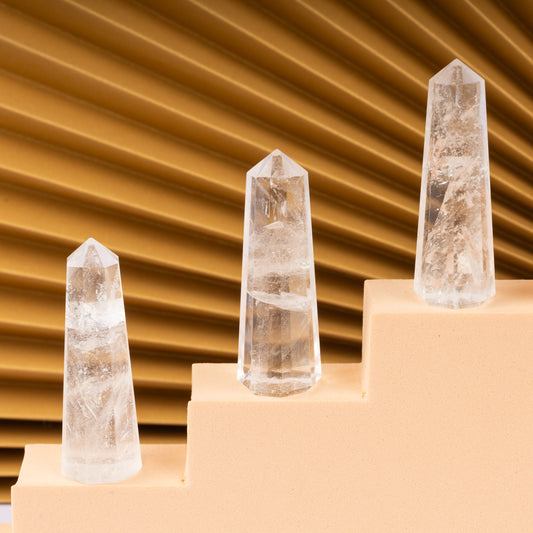 Natural Clear Quartz Obelisk Point Crystal Tower 2.5-3", Healing Crystals and Stones, Meditation Accessories, Reiki, Spiritual Gifts & Decor