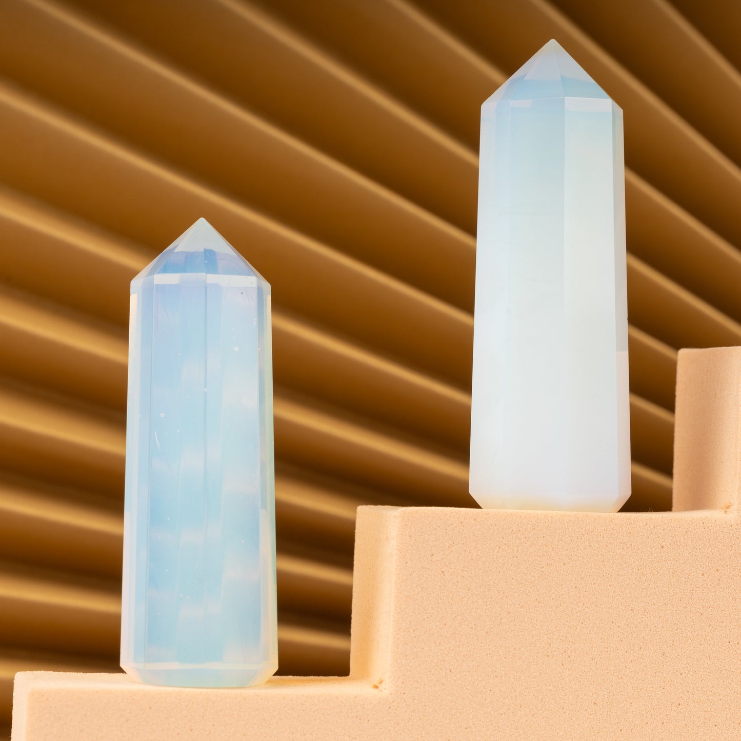 Natural Opalite Obelisk Point Crystal Tower 2.5-3", Healing Crystals and Stones, Meditation Accessories, Reiki, Spiritual Gifts & Decor