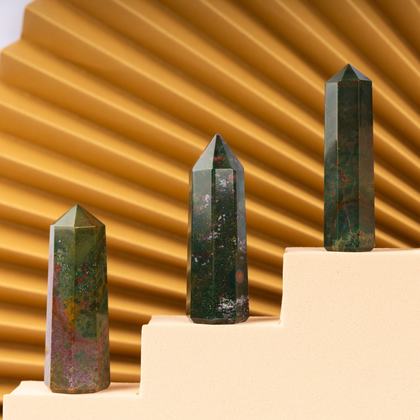 Natural Bloodstone Obelisk Point Crystal Tower 2.5-3", Healing Crystals and Stones, Meditation Accessories, Reiki, Spiritual Gifts & Decor