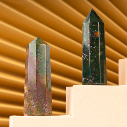 Natural Bloodstone Obelisk Point Crystal Tower 2.5-3", Healing Crystals and Stones, Meditation Accessories, Reiki, Spiritual Gifts & Decor