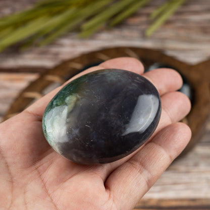 Bloodstone Palm Stone Crystal - Natural Healing Stone for Anxiety Relief & Meditation - Polished Bloodstone Worry Stone - Spiritual Gift