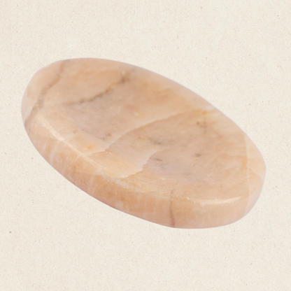 Peach Moonstone Worry Stone for Anxiety Relief, Healing Crystals & Natural Energy Healing Thumb Stone, Perfect Meditation & Spiritual Gift