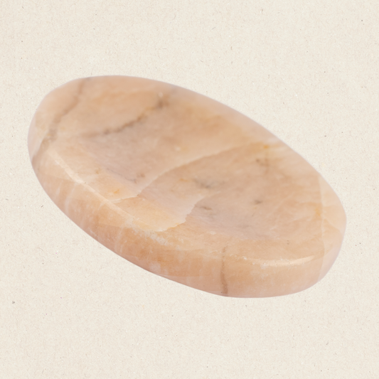 Peach Moonstone Worry Stone for Anxiety Relief, Healing Crystals & Natural Energy Healing Thumb Stone, Perfect Meditation & Spiritual Gift