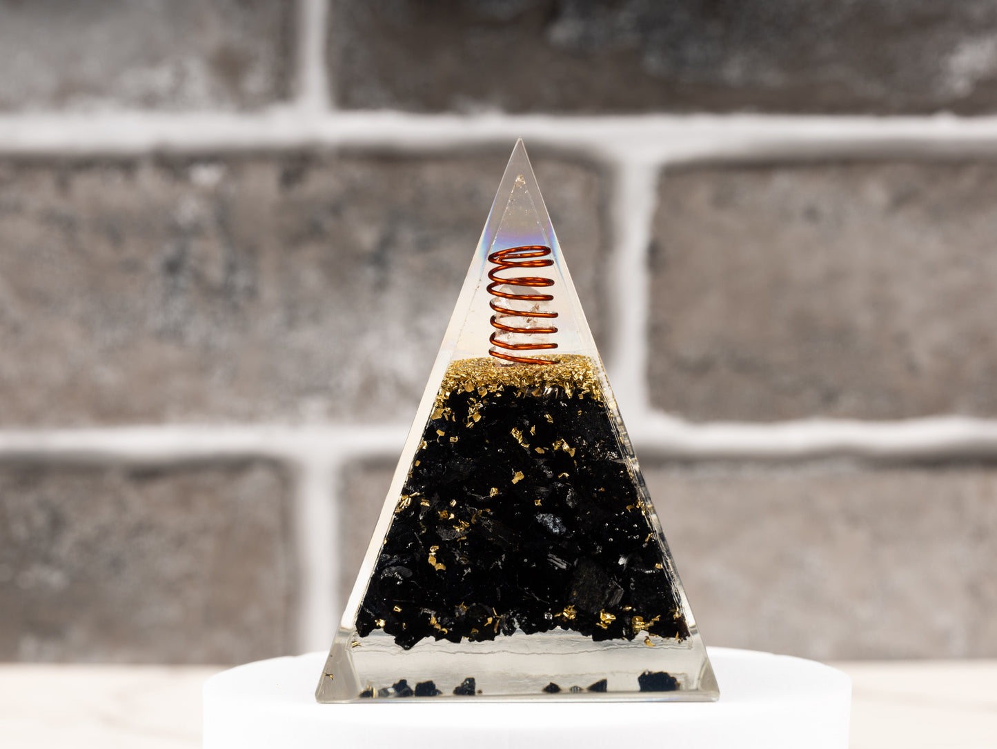 Black Tourmaline Orgonite Crystal Pyramid, Orgonite Protection Healing Crystals, Orgone Energy Pyramid, Crystal Decor, Meditation Gifts