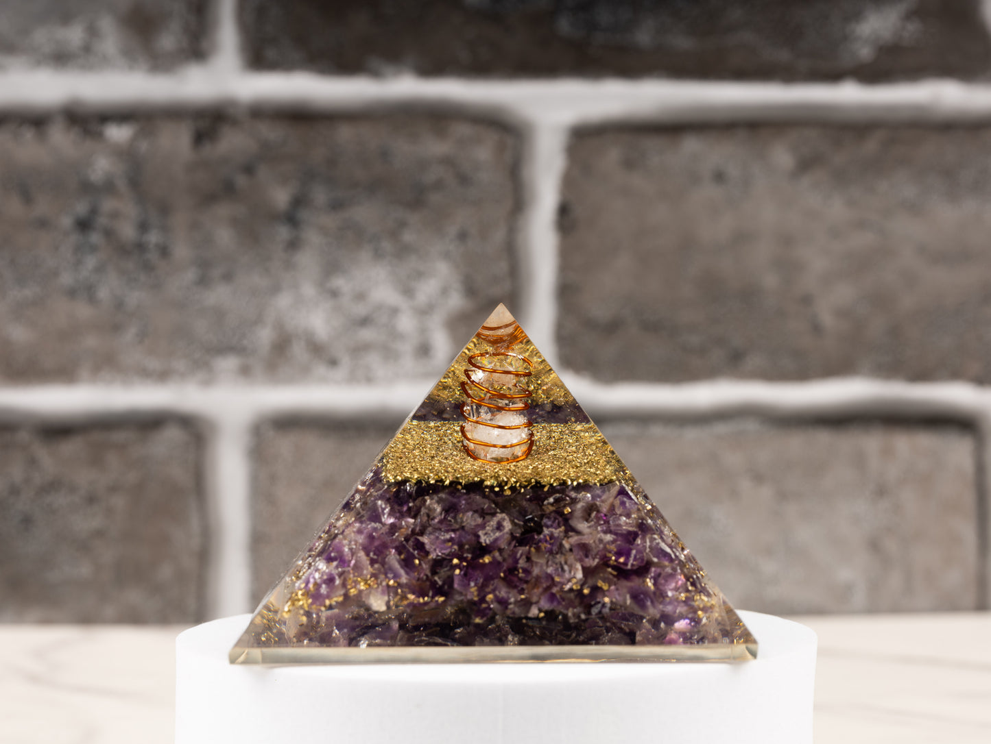 Amethyst Orgonite Crystal Pyramid, Orgonite Protection Healing Crystals, Orgone Energy Pyramid, Crystal Decor, Meditation Gifts