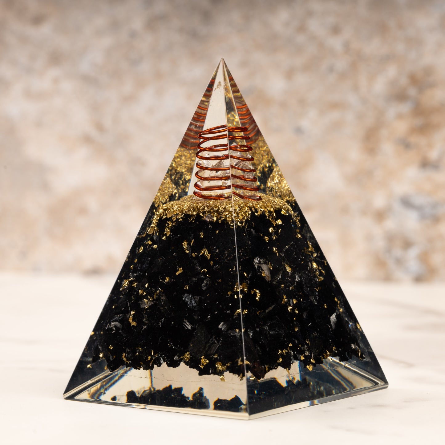 Black Tourmaline Orgonite Crystal Pyramid, Orgonite Protection Healing Crystals, Orgone Energy Pyramid, Crystal Decor, Meditation Gifts