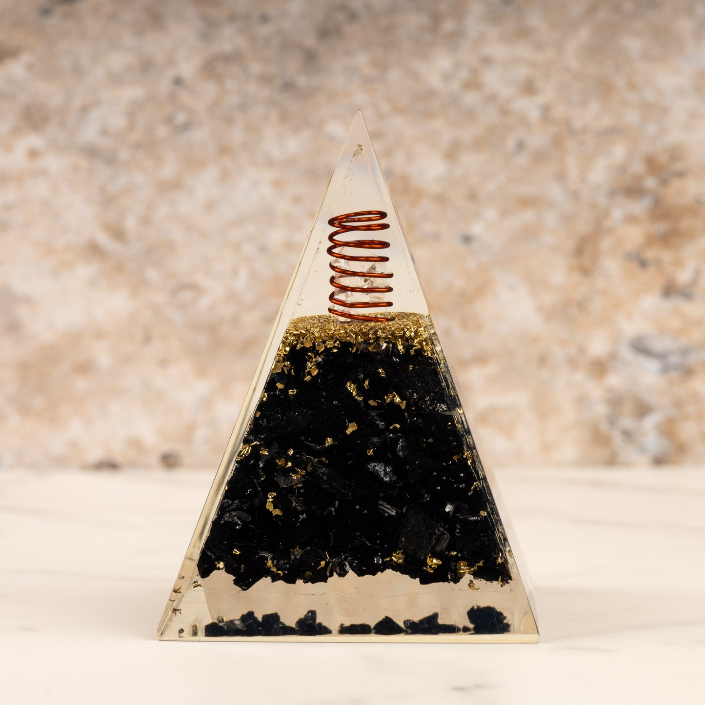 Black Tourmaline Orgonite Crystal Pyramid, Orgonite Protection Healing Crystals, Orgone Energy Pyramid, Crystal Decor, Meditation Gifts