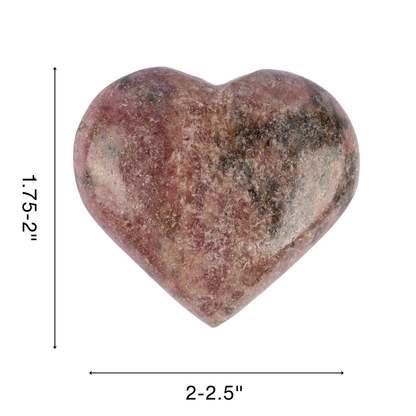 Rhodonite Heart Palm Stone Crystal - Natural Healing Stone for Anxiety Relief & Meditation - Polished Rhodonite Worry Stone - Spiritual Gift