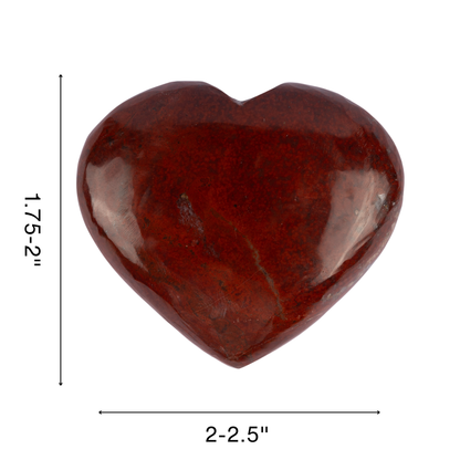 Red Jasper Heart Palm Stone Crystal - Natural Healing Stone for Anxiety Relief & Meditation - Polished Red Jasper Worry Stone - Spiritual Gift