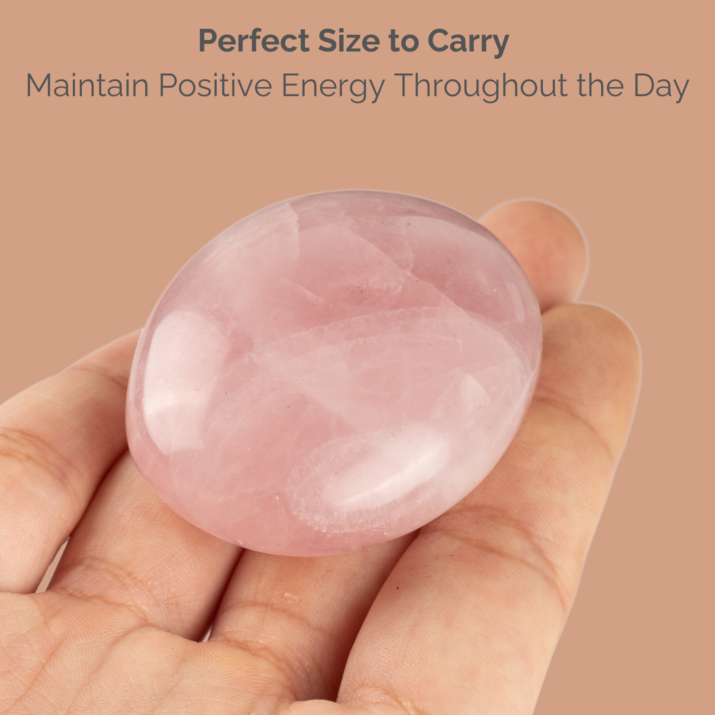 Rose Quartz Palm Stone Crystal - Natural Healing Stone for Anxiety Relief & Meditation - Polished Rose Quartz Worry Stone - Spiritual Gift