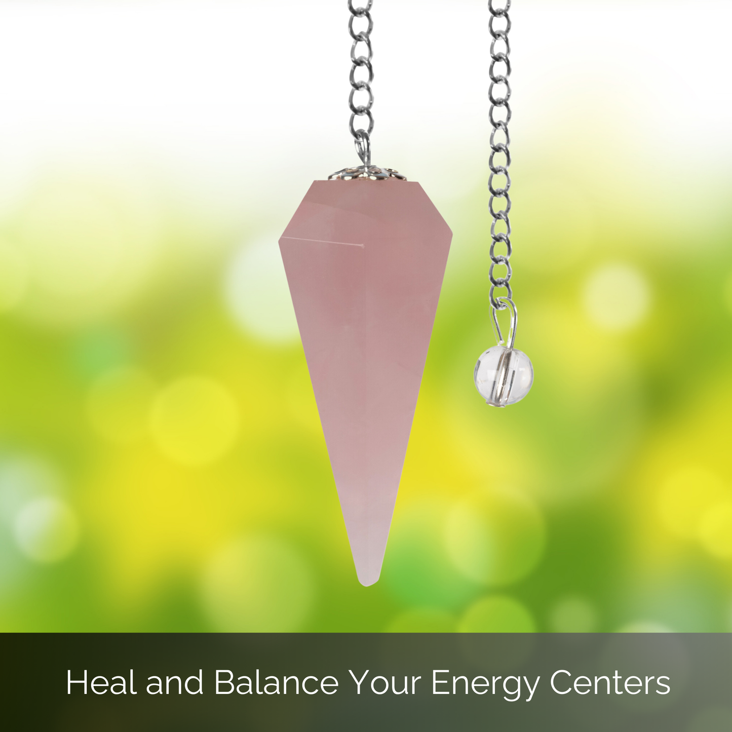 Rose Quartz Pendulum Crystal Divination Tools — Dowsing Pendulum Crystal with Crystal Ball for Meditation, Chakra Healing, Energy Work, Reiki, and Crystal Grid