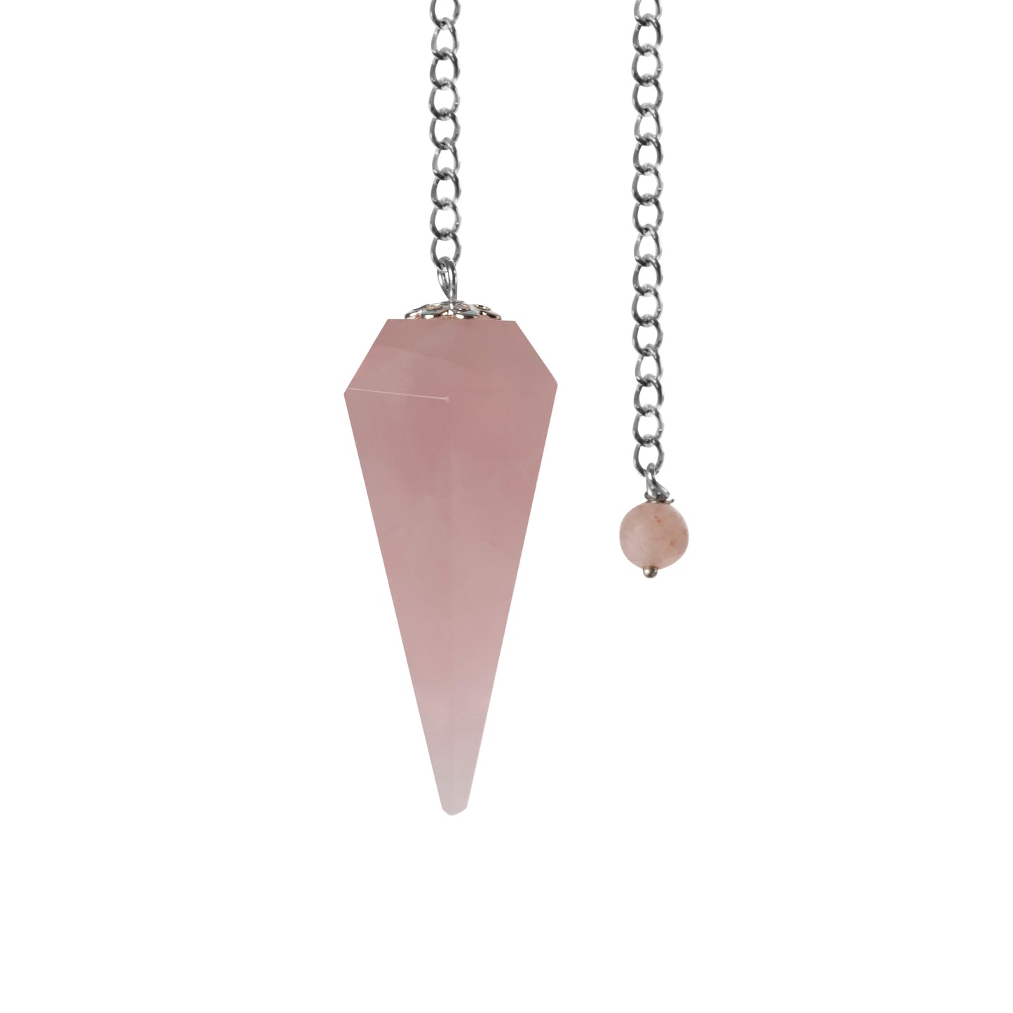 Rose Quartz Pendulum Crystal Divination Tools — Dowsing Pendulum Crystal with Crystal Ball for Meditation, Chakra Healing, Energy Work, Reiki, and Crystal Grid