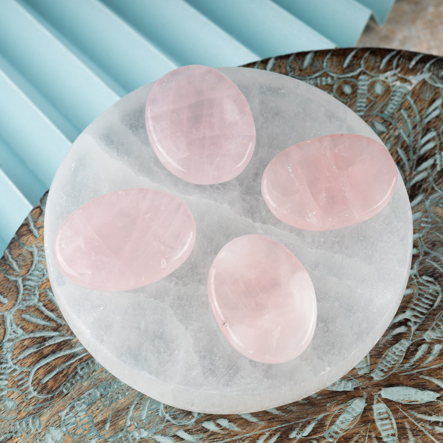 Rose Quartz Worry Stone for Anxiety Relief, Healing Crystals & Natural Energy Healing Thumb Stone, Perfect Meditation & Spiritual Gift