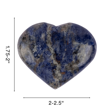 Sodalite Heart Palm Stone Crystal - Natural Healing Stone for Anxiety Relief & Meditation - Polished Sodalite Worry Stone - Spiritual Gift