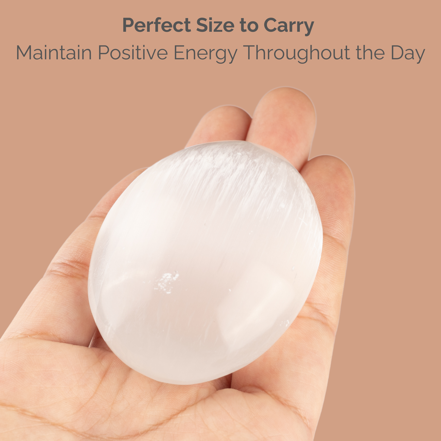 Polished Selenite Palm Stone, Selenite Pillow Stone, Worry Stone, Fidget Stone, Crown Chakra, Cleansing, Soap shape, Size 1.50" and 2.50”