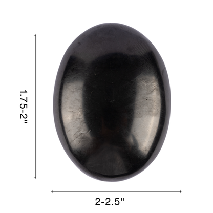 Shungite Palm Stone Crystal - Natural Healing Stone for Anxiety Relief & Meditation - Polished Shungite Worry Stone - Spiritual Gift