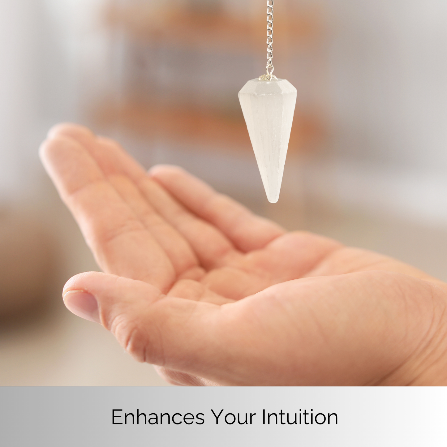 Selenite Pendulum Crystal Divination Tools — Dowsing Pendulum Crystal with Crystal Ball for Meditation, Chakra Healing, Energy Work, Reiki, and Crystal Grid