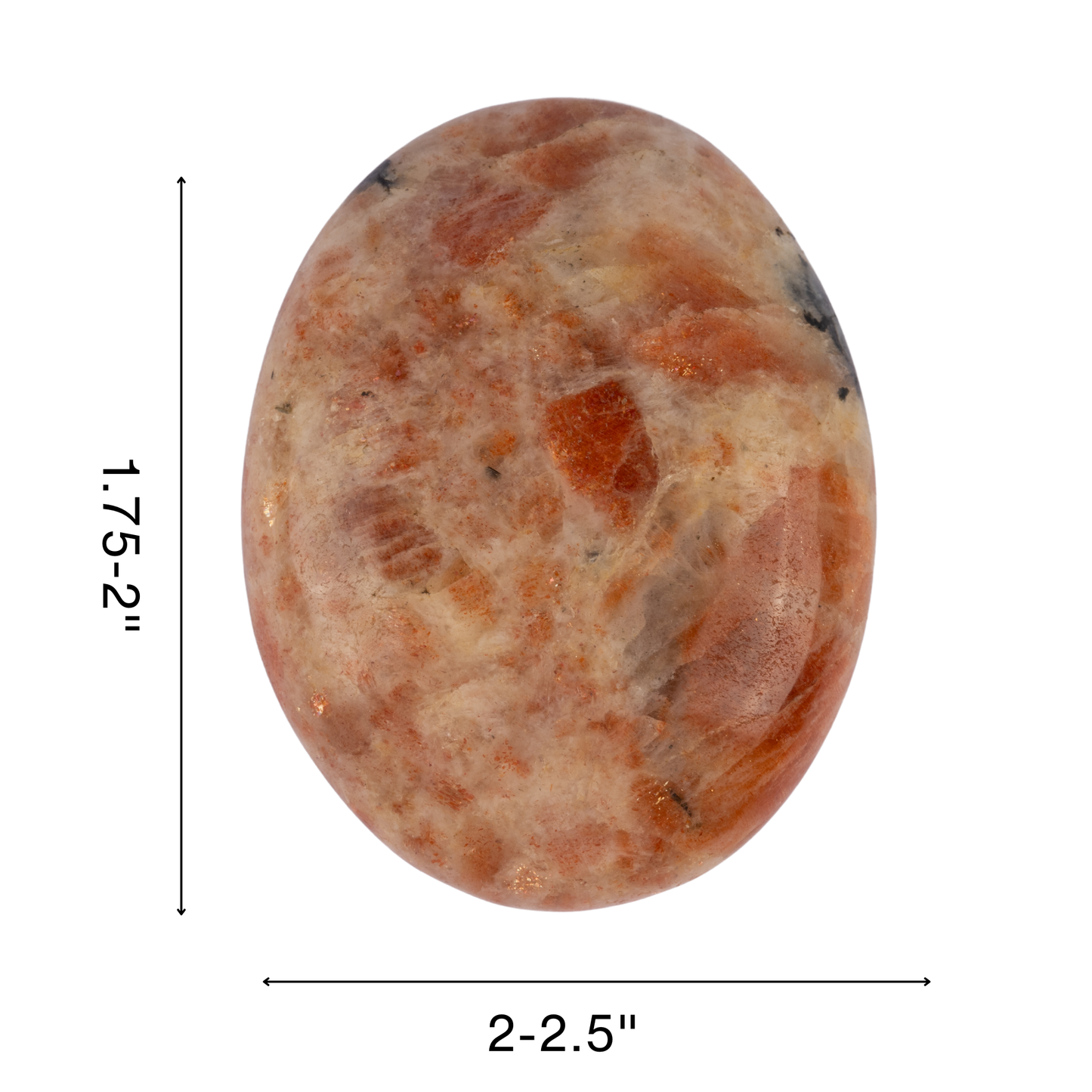 Sunstone Palm Stone Crystal - Natural Healing Stone for Anxiety Relief & Meditation - Polished Sunstone Worry Stone - Spiritual Gift