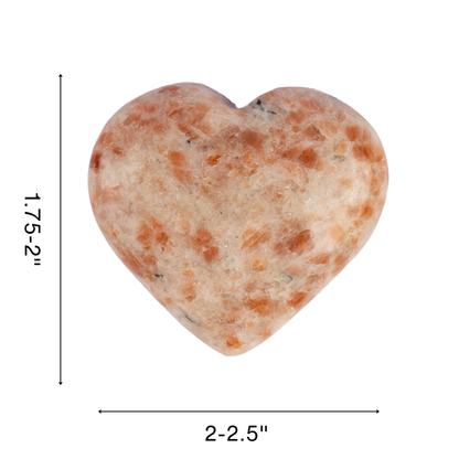 Sunstone Heart Palm Stone Crystal - Natural Healing Stone for Anxiety Relief & Meditation - Polished Sunstone Worry Stone - Spiritual Gift